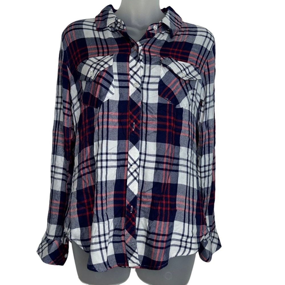 Rails plaid button down red and navy blue flannel